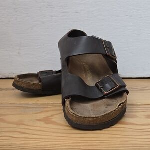 Birkenstock Brown Leather Double Strap Sandals Size 41